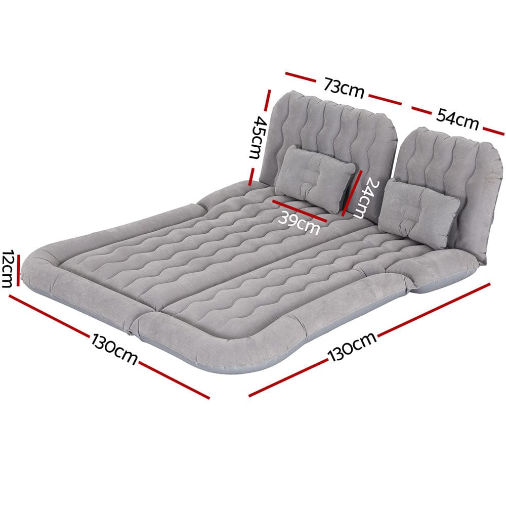 Weisshorn Outdoor Recreation > Camping > Inflatable Mattresses Weisshorn Car Mattress 175x130 Inflatable SUV Back Seat Camping Bed Grey