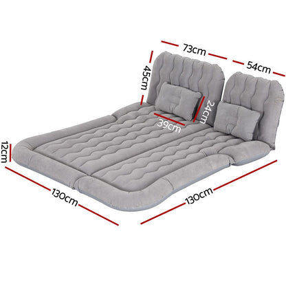 Weisshorn Outdoor Recreation > Camping > Inflatable Mattresses Weisshorn Car Mattress 175x130 Inflatable SUV Back Seat Camping Bed Grey