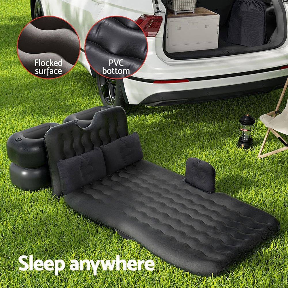 Weisshorn Outdoor Recreation > Camping > Inflatable Mattresses Weisshorn Car Mattress 176x80 Inflatable SUV Back Seat Camping Bed Charcoal
