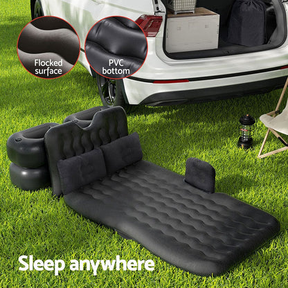 Weisshorn Outdoor Recreation > Camping > Inflatable Mattresses Weisshorn Car Mattress 176x80 Inflatable SUV Back Seat Camping Bed Charcoal