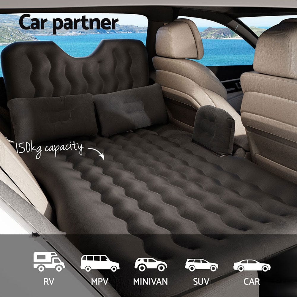 Weisshorn Outdoor Recreation > Camping > Inflatable Mattresses Weisshorn Car Mattress 176x80 Inflatable SUV Back Seat Camping Bed Charcoal