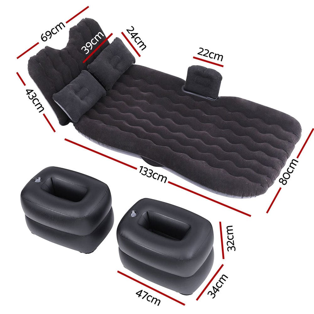 Weisshorn Outdoor Recreation > Camping > Inflatable Mattresses Weisshorn Car Mattress 176x80 Inflatable SUV Back Seat Camping Bed Charcoal