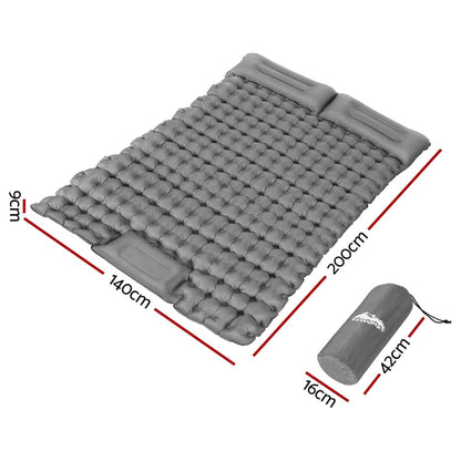 Weisshorn Outdoor Recreation > Camping > Inflatable Mattresses Weisshorn Self Inflating Mattress Camping Sleeping Mat Air Bed Double Pillow Bag