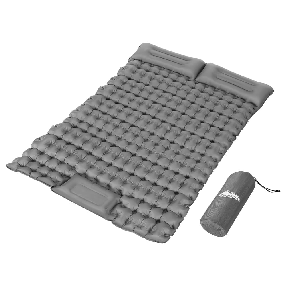 Weisshorn Outdoor Recreation > Camping > Inflatable Mattresses Weisshorn Self Inflating Mattress Camping Sleeping Mat Air Bed Double Pillow Bag