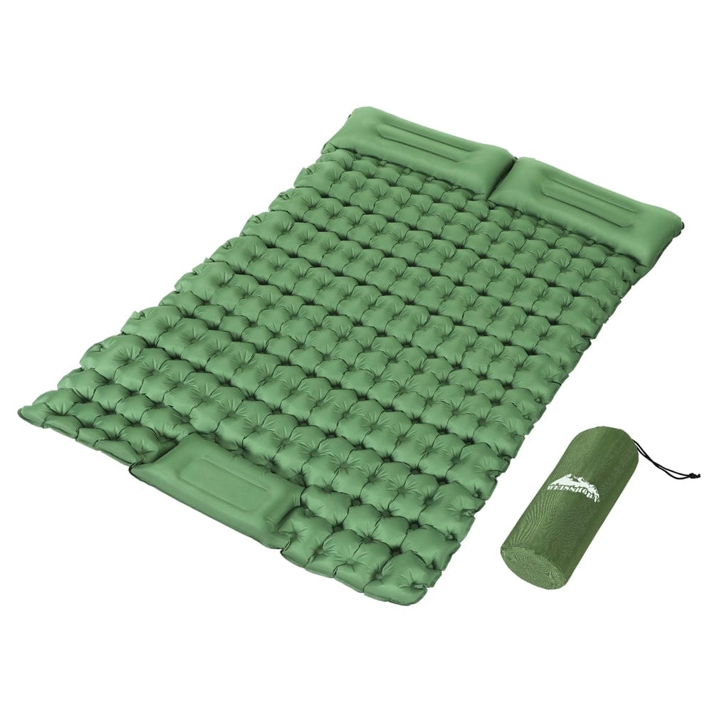 Weisshorn Outdoor Recreation > Camping > Inflatable Mattresses Weisshorn Self Inflating Mattress Camping Sleeping Mat Air Bed Pad Double Pillow
