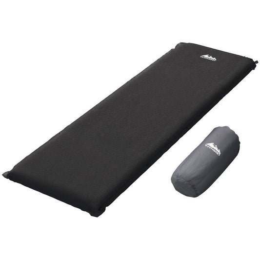 Weisshorn Outdoor Recreation > Camping > Inflatable Mattresses Weisshorn Self Inflating Mattress Camping Sleeping Mat Air Bed Pad Single Black