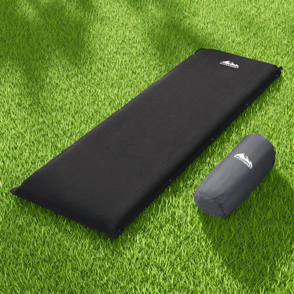 Weisshorn Outdoor Recreation > Camping > Inflatable Mattresses Weisshorn Self Inflating Mattress Camping Sleeping Mat Air Bed Pad Single Black
