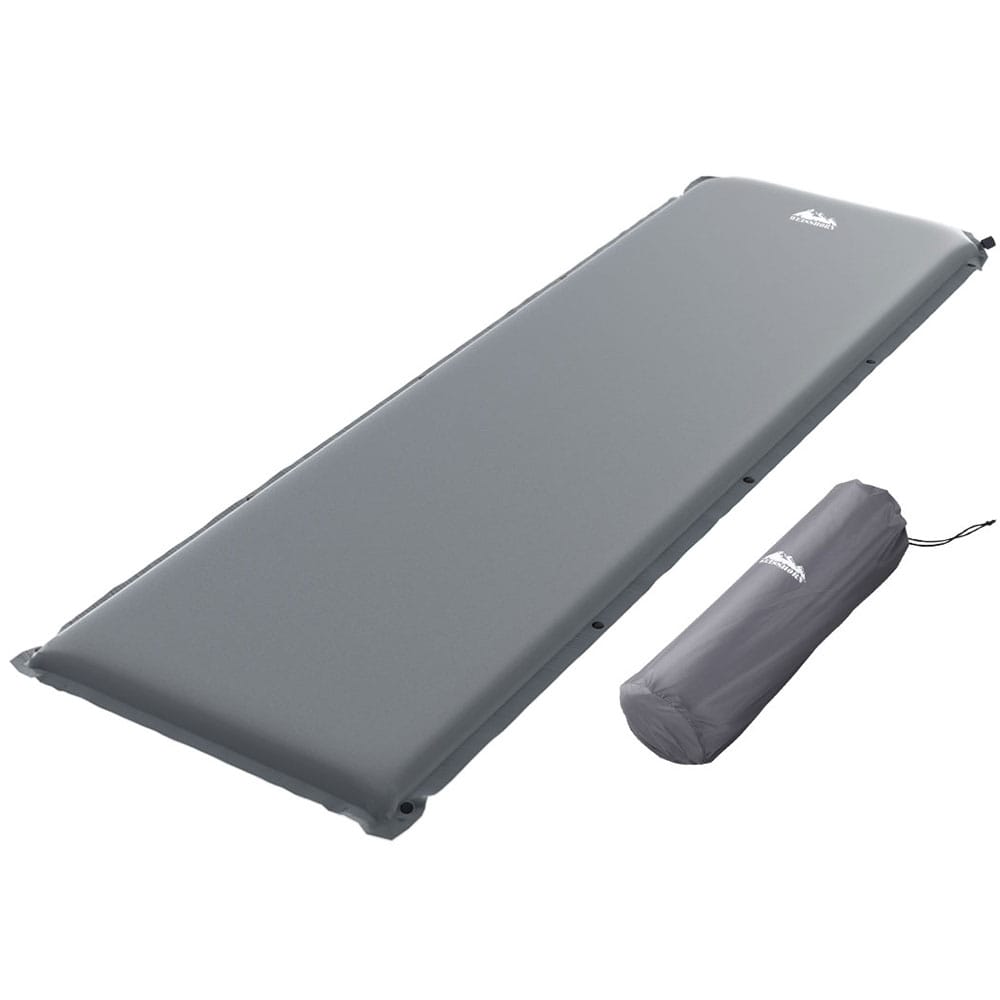 Weisshorn Outdoor Recreation > Camping > Inflatable Mattresses Weisshorn Self Inflating Mattress Camping Sleeping Mat Air Bed Pad Single Grey