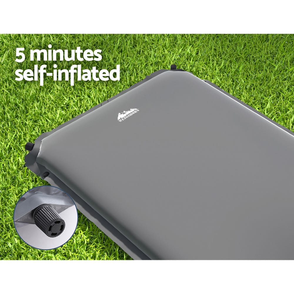 Weisshorn Outdoor Recreation > Camping > Inflatable Mattresses Weisshorn Self Inflating Mattress Camping Sleeping Mat Air Bed Pad Single Grey