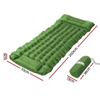 Weisshorn Outdoor Recreation > Camping > Inflatable Mattresses Weisshorn Self Inflating Mattress Camping Sleeping Mat Air Bed Pad Single Pillow