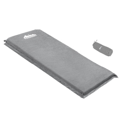 Weisshorn Outdoor Recreation > Camping > Inflatable Mattresses Weisshorn Self Inflating Mattress Camping Sleeping Mat Air Bed Single Grey