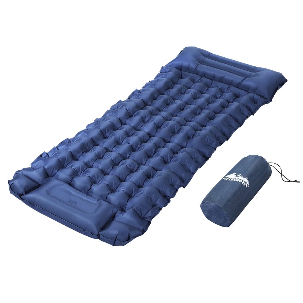 Weisshorn Outdoor Recreation > Camping > Inflatable Mattresses Weisshorn Self Inflating Mattress Camping Sleeping Mat Air Bed Single Pillow Bag