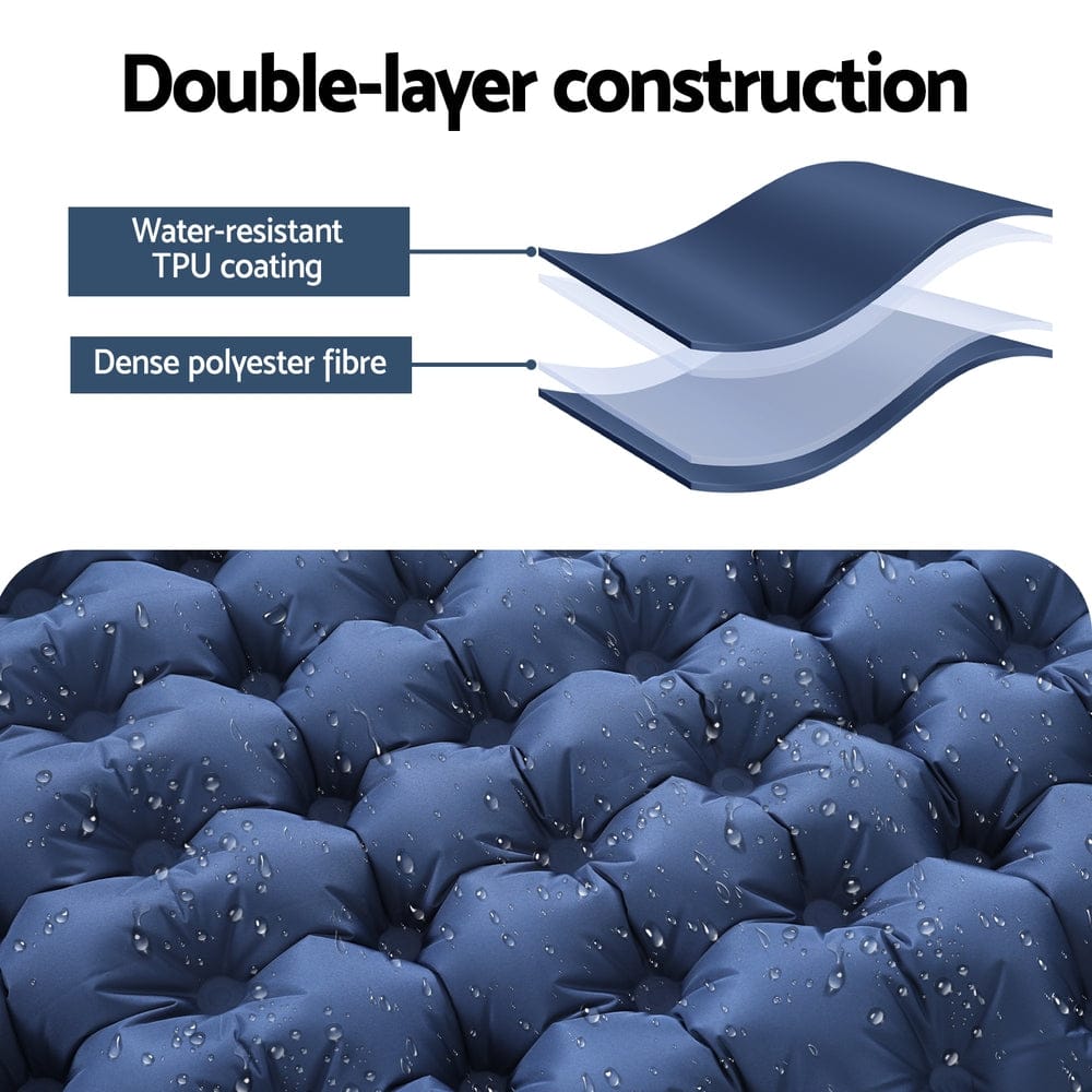 Weisshorn Outdoor Recreation > Camping > Inflatable Mattresses Weisshorn Self Inflating Mattress Camping Sleeping Mat Air Bed Single Pillow Bag