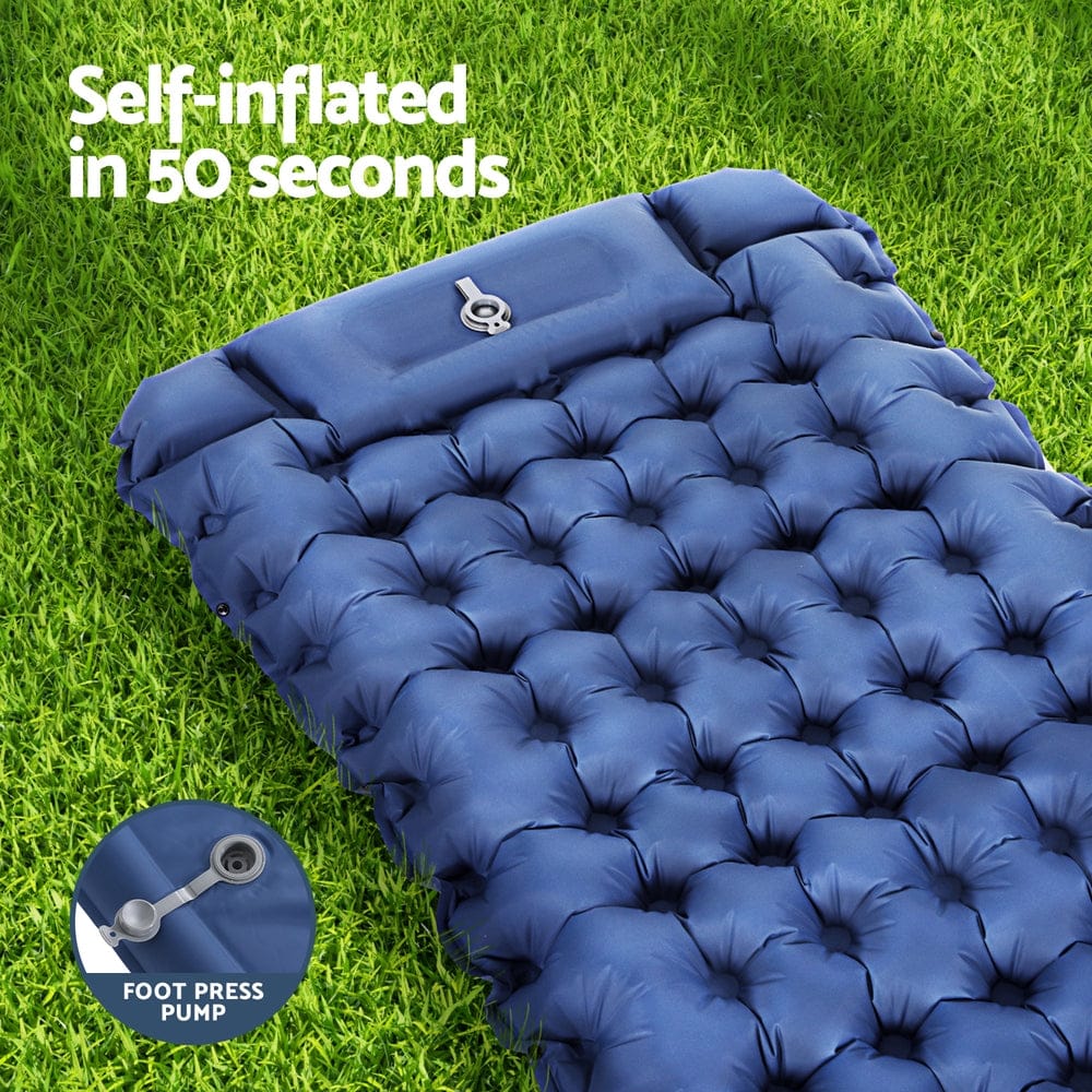 Weisshorn Outdoor Recreation > Camping > Inflatable Mattresses Weisshorn Self Inflating Mattress Camping Sleeping Mat Air Bed Single Pillow Bag