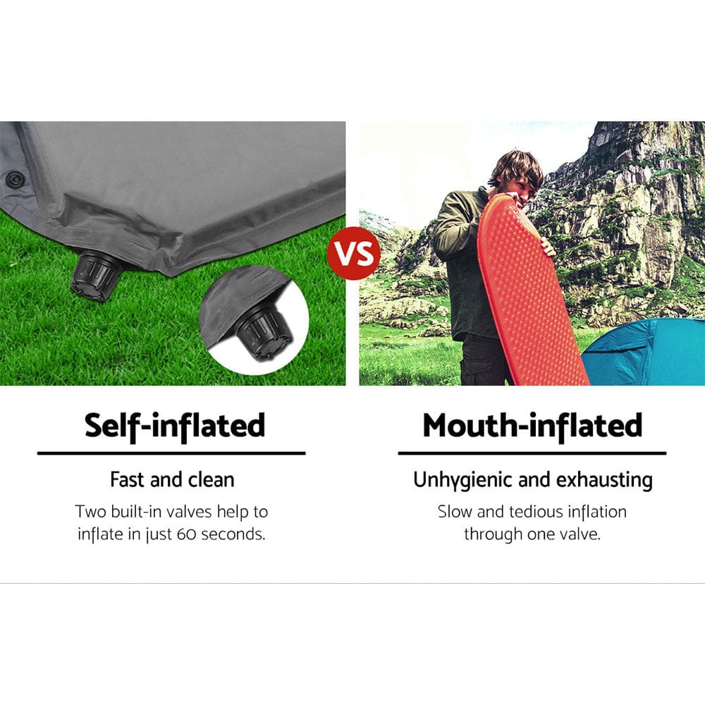 Weisshorn Outdoor Recreation > Camping > Inflatable Mattresses Weisshorn Self Inflating Mattress - Grey