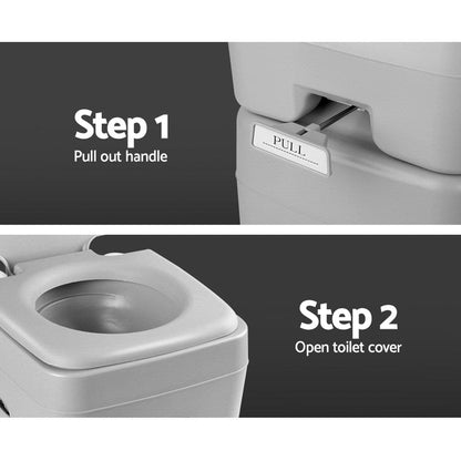 Weisshorn Outdoor Recreation > Camping > Portable Toilets & Showers Weisshorn 20L Portable Camping Toilet Outdoor Flush Potty Boating