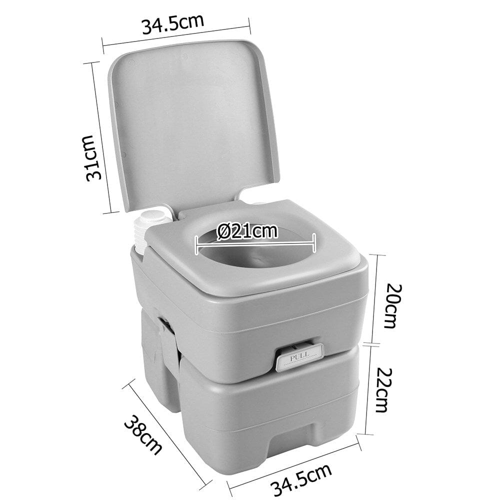 Weisshorn Outdoor Recreation > Camping > Portable Toilets & Showers Weisshorn 20L Portable Camping Toilet Outdoor Flush Potty Boating