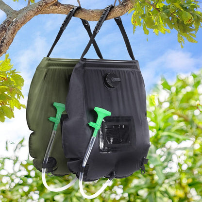 Weisshorn Outdoor Recreation > Camping > Portable Toilets & Showers Weisshorn Camping Shower Bag 20L Set of 2 Portable Green Black