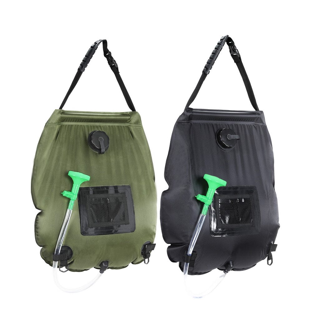 Weisshorn Outdoor Recreation > Camping > Portable Toilets & Showers Weisshorn Camping Shower Bag 20L Set of 2 Portable Green Black