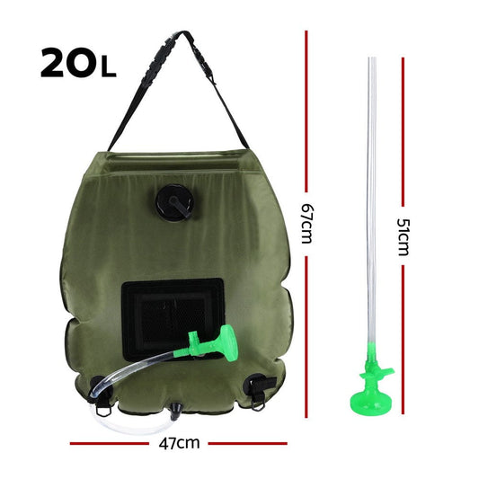 Weisshorn Outdoor Recreation > Camping > Portable Toilets & Showers Weisshorn Camping Shower Bag 20L Set of 2 Portable Green Black