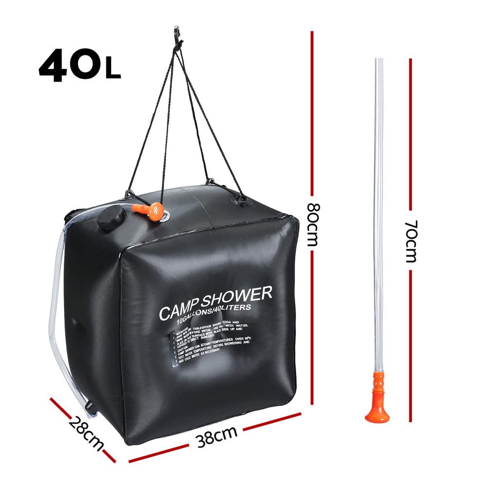Weisshorn Outdoor Recreation > Camping > Portable Toilets & Showers Weisshorn Camping Shower Bag 40L Black