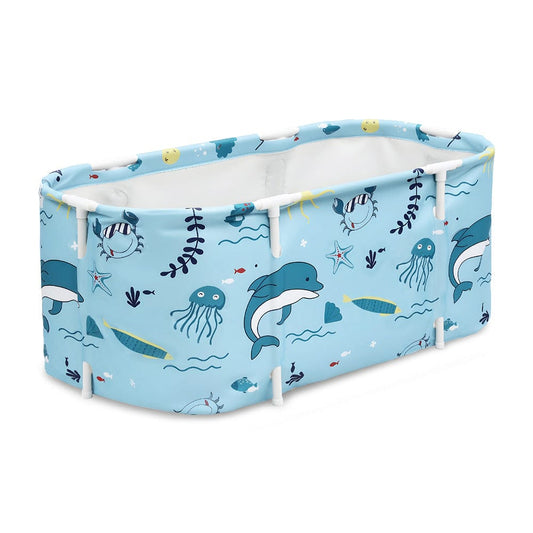 Weisshorn Outdoor Recreation > Camping > Portable Toilets & Showers Weisshorn Foldable Bathtub PVC Spa Bucket Inflatable Cushion 114x62cm Blue