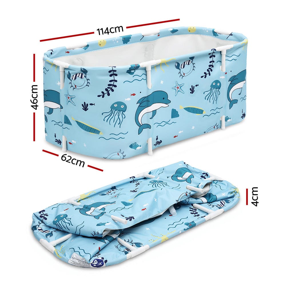 Weisshorn Outdoor Recreation > Camping > Portable Toilets & Showers Weisshorn Foldable Bathtub PVC Spa Bucket Inflatable Cushion 114x62cm Blue