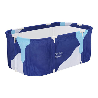 Weisshorn Outdoor Recreation > Camping > Portable Toilets & Showers Weisshorn Foldable Bathtub PVC Spa Bucket Inflatable Cushion 114x62cm Navy Blue