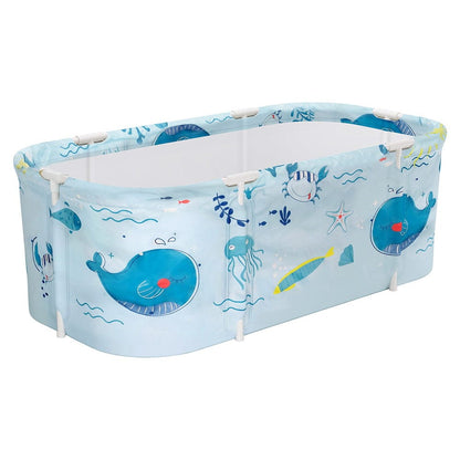 Weisshorn Outdoor Recreation > Camping > Portable Toilets & Showers Weisshorn Foldable Bathtub PVC Spa Bucket Inflatable Cushion 134x65cm Blue