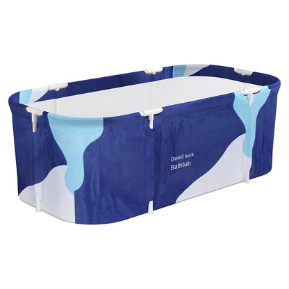Weisshorn Outdoor Recreation > Camping > Portable Toilets & Showers Weisshorn Foldable Bathtub PVC Spa Bucket Inflatable Cushion 134x65cm Navy Blue