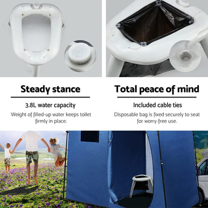Weisshorn Outdoor Recreation > Camping > Portable Toilets & Showers Weisshorn Portable Folding Toilet Camping Outdoor Caravan Plastic Bag