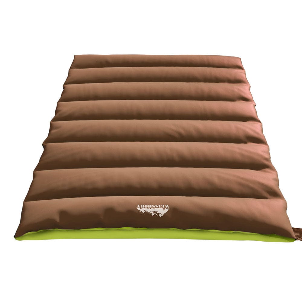 Weisshorn Outdoor Recreation > Camping > Sleeping Bags Weisshorn Sleeping Bag Double Bags Thermal Camping Hiking Tent Brown -5°C