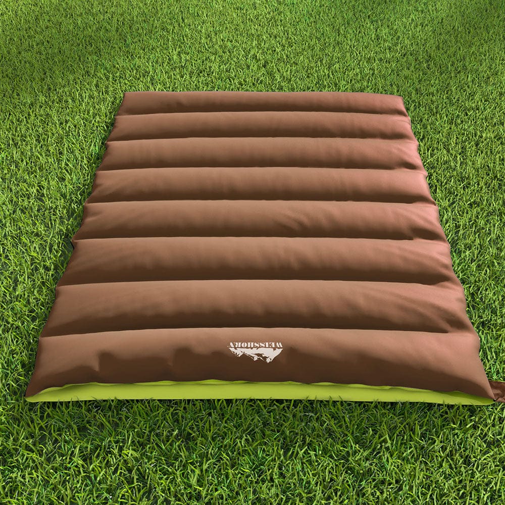 Weisshorn Outdoor Recreation > Camping > Sleeping Bags Weisshorn Sleeping Bag Double Bags Thermal Camping Hiking Tent Brown -5°C