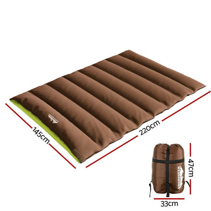 Weisshorn Outdoor Recreation > Camping > Sleeping Bags Weisshorn Sleeping Bag Double Bags Thermal Camping Hiking Tent Brown -5°C