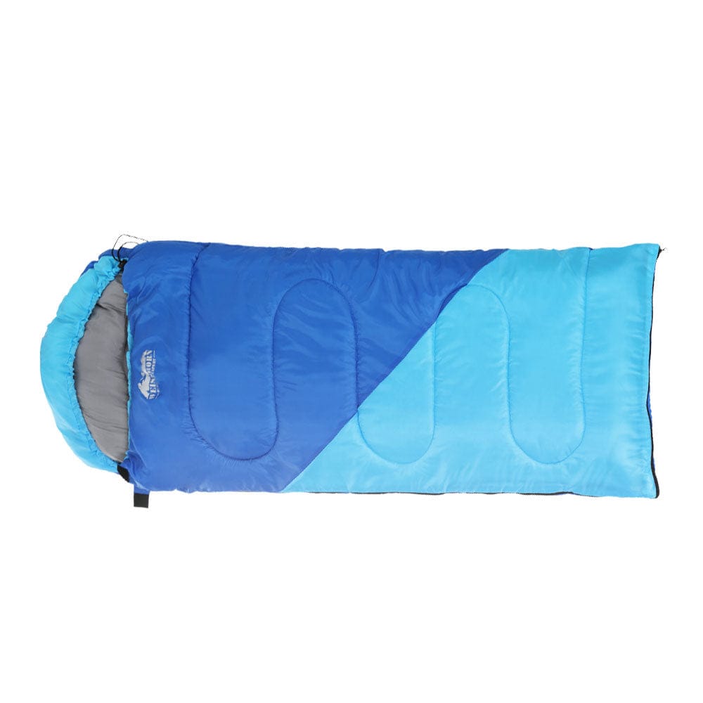 Weisshorn Outdoor Recreation > Camping > Sleeping Bags Weisshorn Sleeping Bag Kids Single 172cm Thermal Camping Hiking Blue