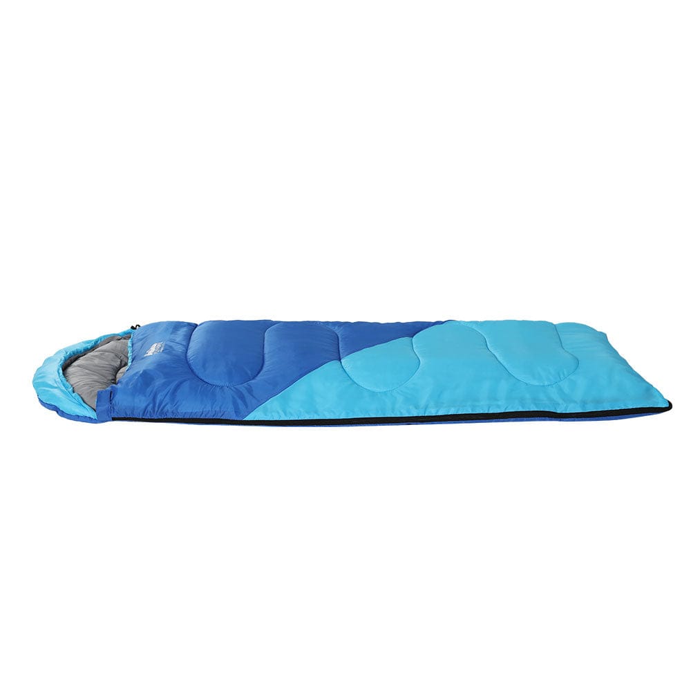 Weisshorn Outdoor Recreation > Camping > Sleeping Bags Weisshorn Sleeping Bag Kids Single 172cm Thermal Camping Hiking Blue