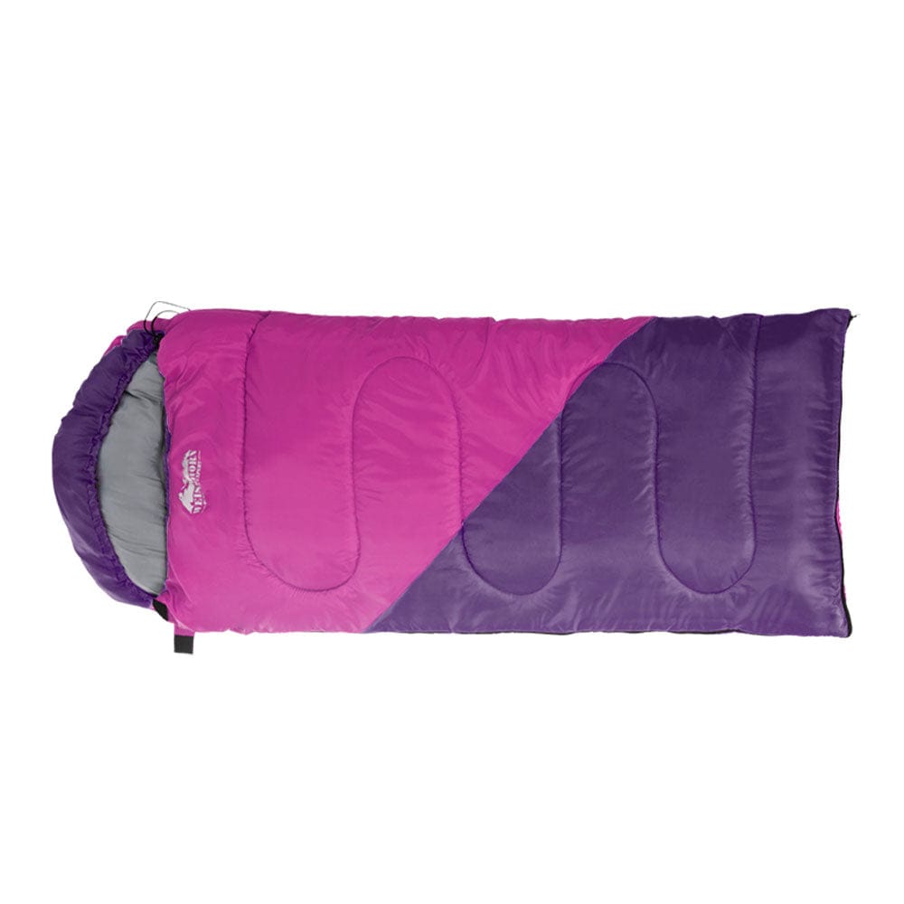 Weisshorn Outdoor Recreation > Camping > Sleeping Bags Weisshorn Sleeping Bag Kids Single 172cm Thermal Camping Hiking Pink