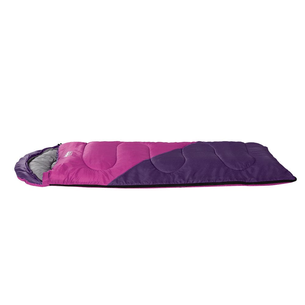 Weisshorn Outdoor Recreation > Camping > Sleeping Bags Weisshorn Sleeping Bag Kids Single 172cm Thermal Camping Hiking Pink