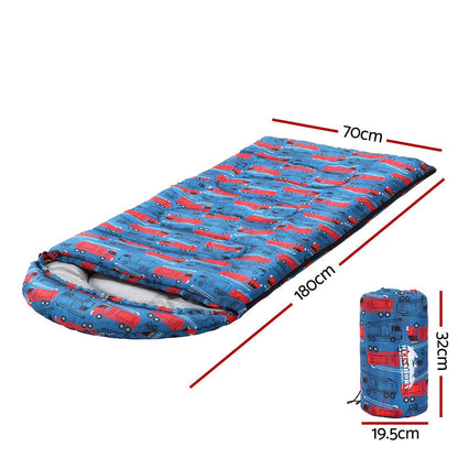 Weisshorn Outdoor Recreation > Camping > Sleeping Bags Weisshorn Sleeping Bag Kids Single Bags 180cm Thermal Camping Hiking Blue