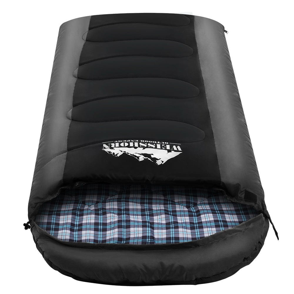 Weisshorn Outdoor Recreation > Camping > Sleeping Bags Weisshorn Sleeping Bag Single Thermal Camping Hiking Tent Black  -20°C