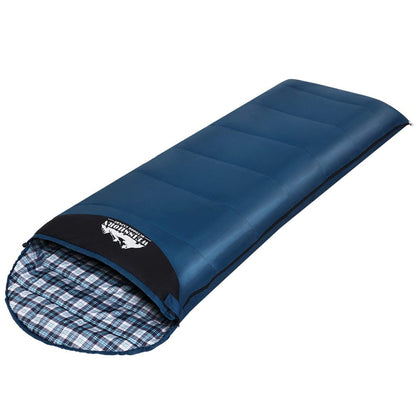 Weisshorn Outdoor Recreation > Camping > Sleeping Bags Weisshorn Sleeping Bag Single Thermal Camping Hiking Tent Blue 0&deg;C
