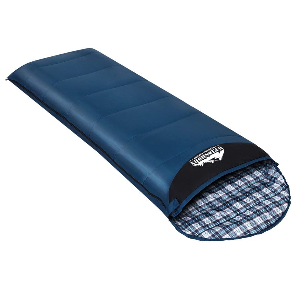 Weisshorn Outdoor Recreation > Camping > Sleeping Bags Weisshorn Sleeping Bag Single Thermal Camping Hiking Tent Blue 0&deg;C