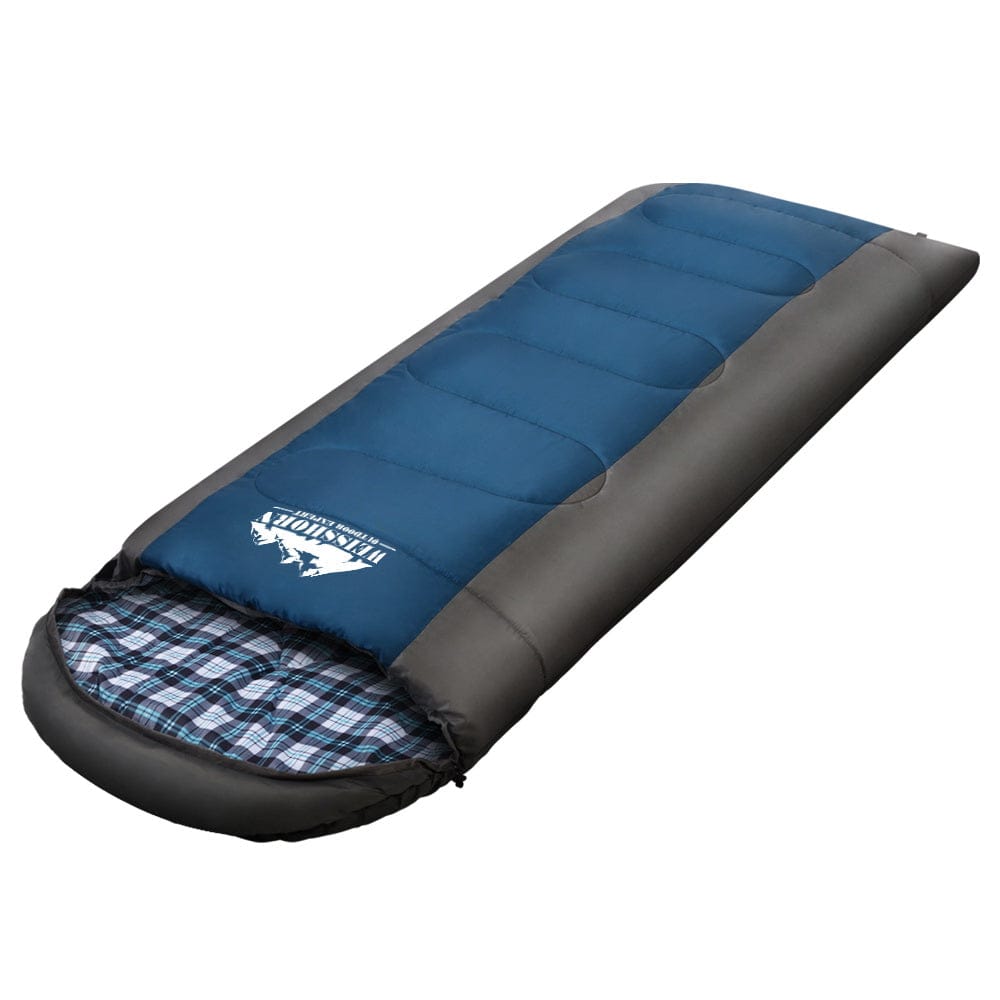 Weisshorn Outdoor Recreation > Camping > Sleeping Bags Weisshorn Sleeping Bag Single Thermal Camping Hiking Tent Blue -20°C
