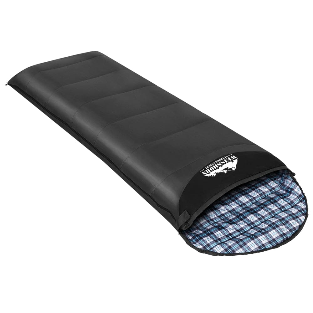 Weisshorn Outdoor Recreation > Camping > Sleeping Bags Weisshorn Sleeping Bag Single Thermal Camping Hiking Tent Grey 0&deg;C