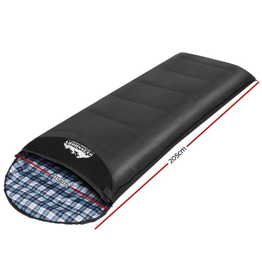 Weisshorn Outdoor Recreation > Camping > Sleeping Bags Weisshorn Sleeping Bag Single Thermal Camping Hiking Tent Grey 0&deg;C