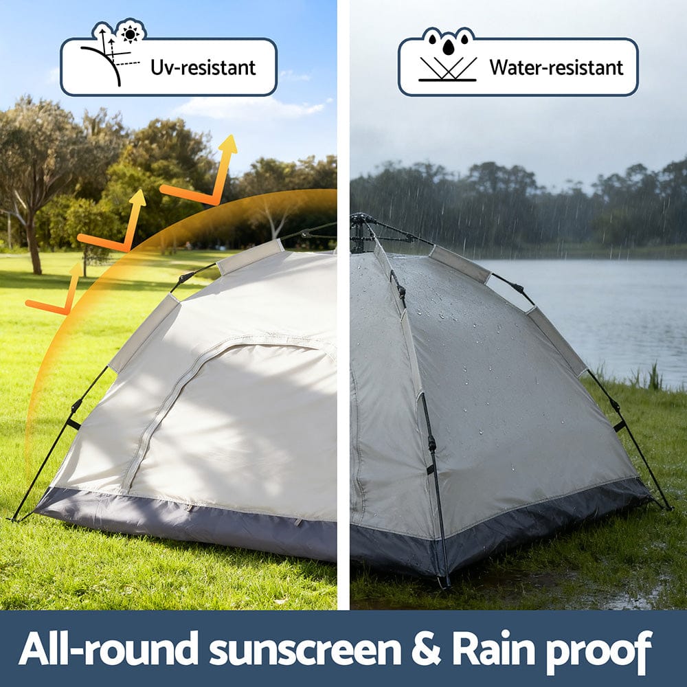 Weisshorn Outdoor Recreation > Camping > Tents Weisshorn Camping Tent Instant Tent Pop up 2 Person Outdoor Hiking Tents Hiking Beige