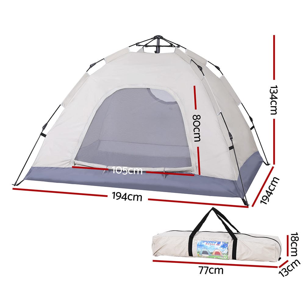Weisshorn Outdoor Recreation > Camping > Tents Weisshorn Camping Tent Instant Tent Pop up 2 Person Outdoor Hiking Tents Hiking Beige