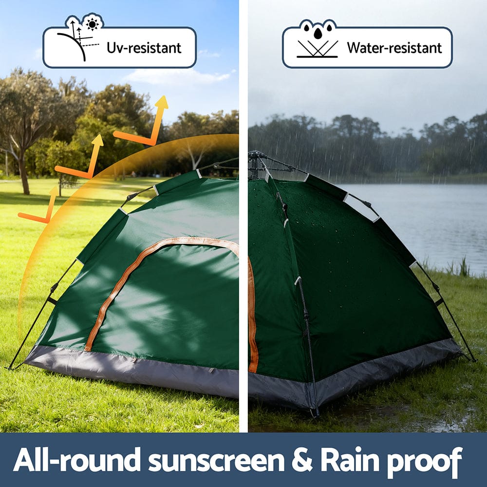Weisshorn Outdoor Recreation > Camping > Tents Weisshorn Camping Tent Instant Tent Pop up 2 Person Outdoor Hiking Tents Hiking Green