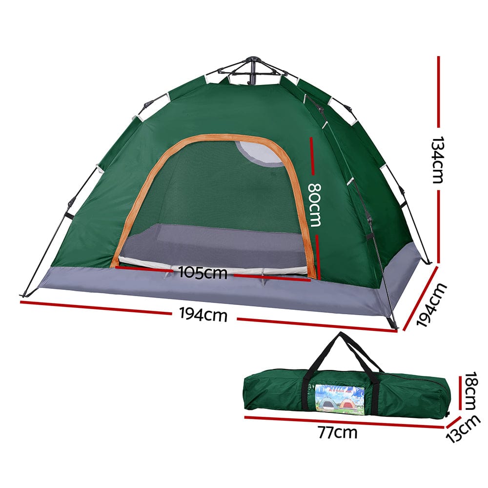 Weisshorn Outdoor Recreation > Camping > Tents Weisshorn Camping Tent Instant Tent Pop up 2 Person Outdoor Hiking Tents Hiking Green