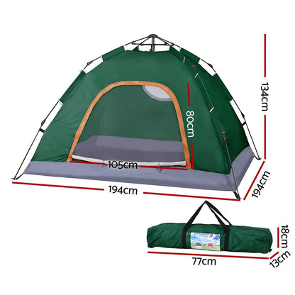 Weisshorn Outdoor Recreation > Camping > Tents Weisshorn Camping Tent Instant Tent Pop up 2 Person Outdoor Hiking Tents Hiking Green
